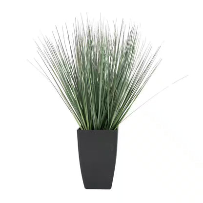 19 In. H Onion Grass Artificial Plant with Black Plastic Pot