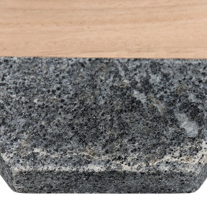 4-Piece Wood and Stone Coaster Set