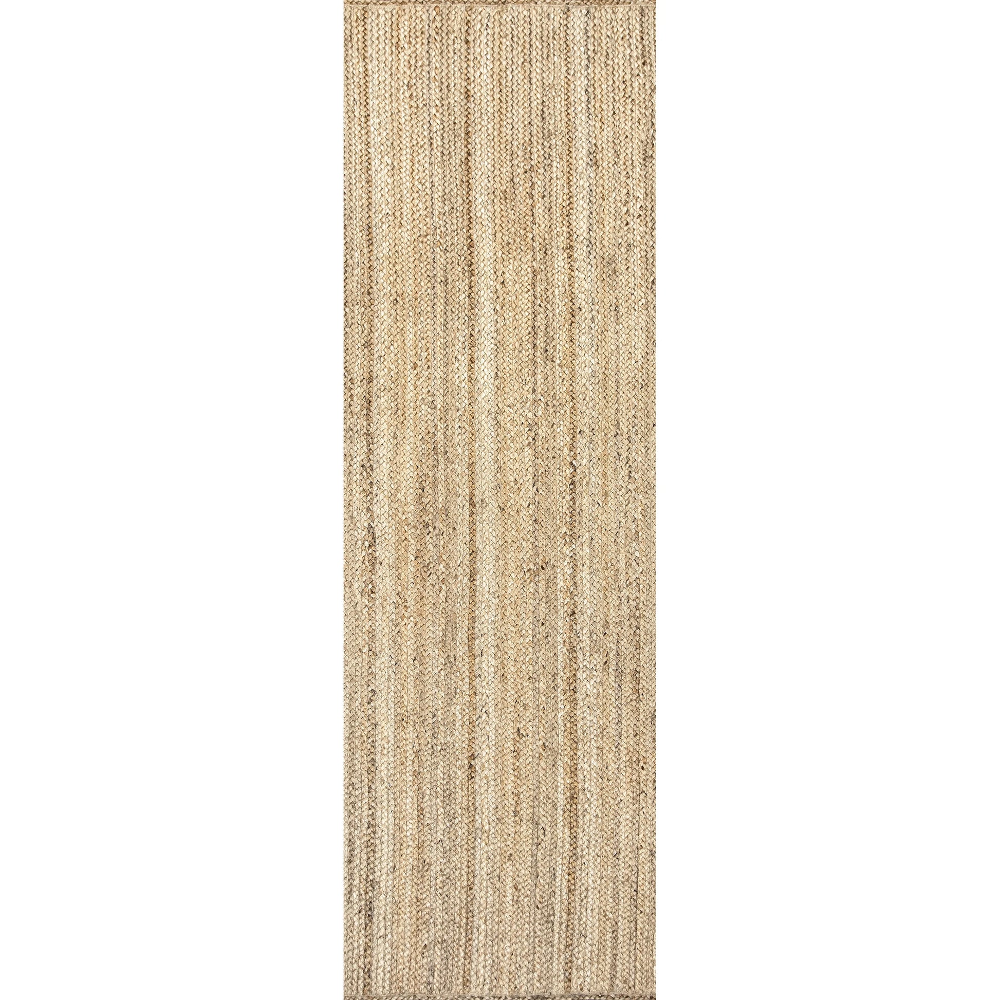 Rigo Hand Woven Farmhouse Jute Runner Rug, 2' 6" X 8', Natural