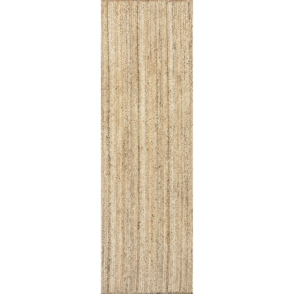 Rigo Hand Woven Farmhouse Jute Runner Rug, 2' 6" X 8', Natural
