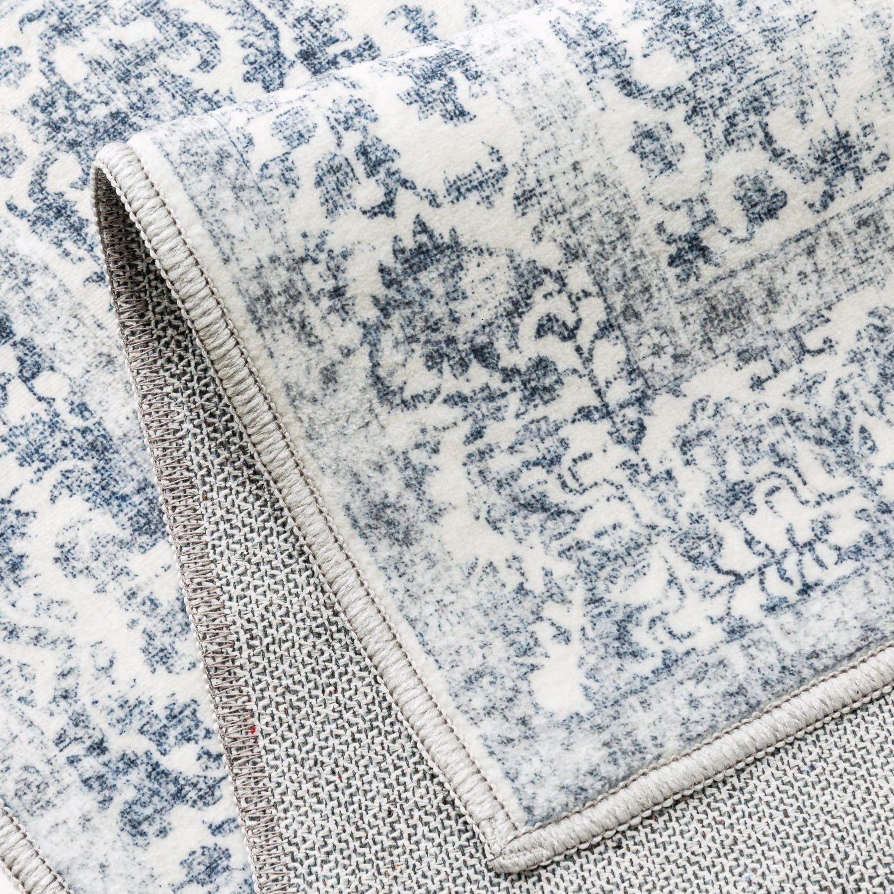 2'X10' Hallway Kitchen Runner Rugs for Entryway Bathroom Machine Washable Non-Slip, Navy Blue